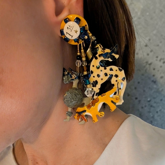 Lunch At The Ritz Show Dogs Clip-onDangle Earrings